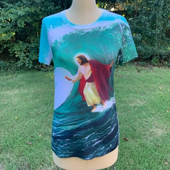 🏄‍♂️NWOT Surfing Jesus T-Shirt🏄‍♂️ - Picture 3 of 14